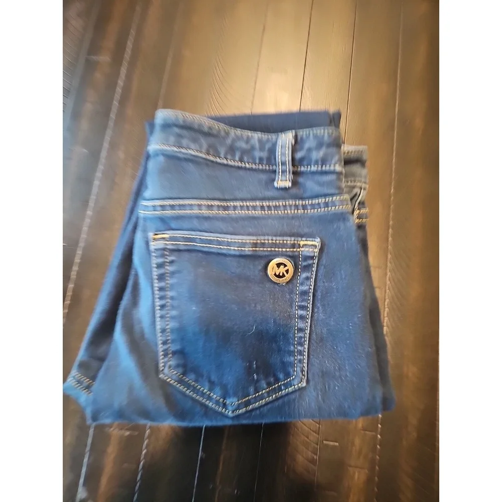 Michael Kors Women Blue Straight‎ Leg Denim Jeans Low Rise Sz Reg 4 27x29